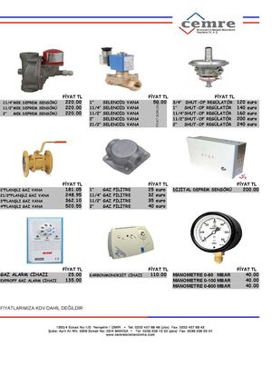 Doğalgaz Sarf Malzemeler Fiyat Listesi - 2