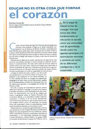 Artículo de la revista Padres y Maestros