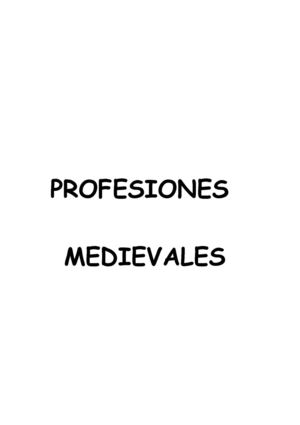 PROFESIONES MEDIEVALES