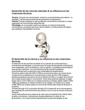 Desarrollo de las ciencias naturales