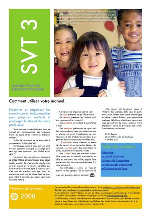 Manuel SVT troisième 2009 (chapitre 1/3)