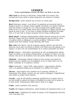 Lexique musik Populaire 