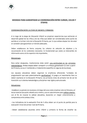 COORDINACIÓN ENTRE CICLOS Y ETAPAS