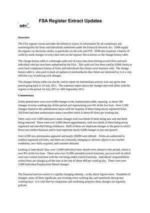 FSA Register Extract Updates report