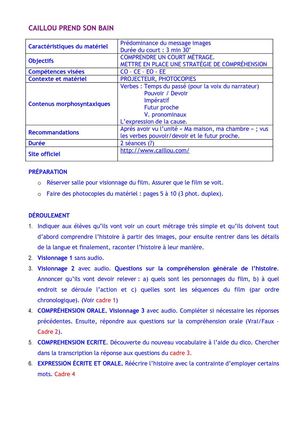 EXPLOITATION : CAILLOU PREND SON BAIN 