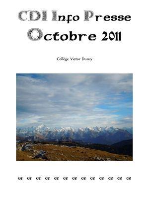 CDI info presse Octobre 2011 élèves