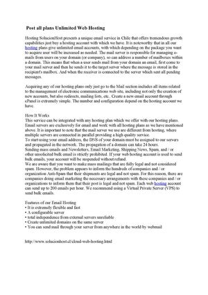 Post all plans Unlimited Web Hosting