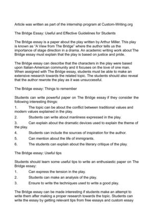 Calamo The Bridge Essay Useful And Effective Guidelines For Students The Bridge Essay Useful And Effective Guidelines For Students