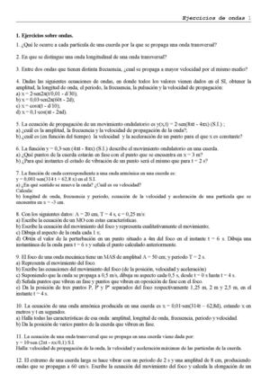 Ejercicios de Ondas 2º Bach.