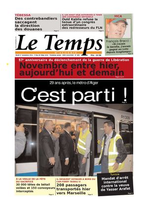 Le Temps d'Algérie Edition du Mardi 1er Novembre 2011