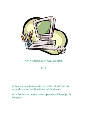 4. Realizar mantenimiento correctivo al software de acuerdo a las especificaciones del fabricante.