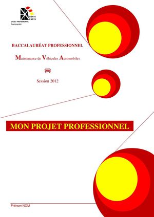 Dossier projet professionnel Bac Pro MVA