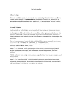 teorías de salud ocupacional