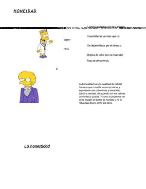 trabajo de informatica historieta de valores