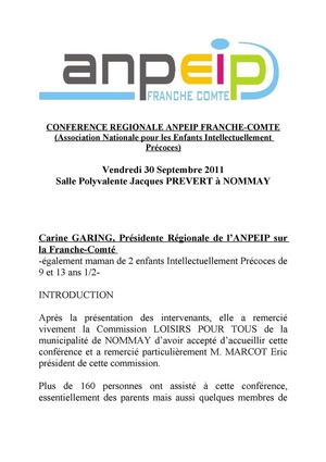 COMPTE RENDU CONFERENCE
