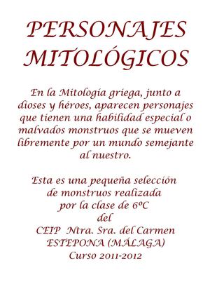 Personajes mitológicos, por 6ºC