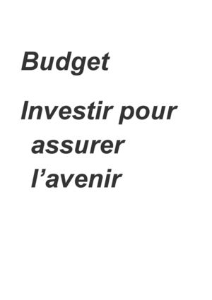 Budget 2011 de la commune de Bellentre