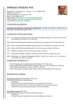 Currículum web Enrique Vázquez