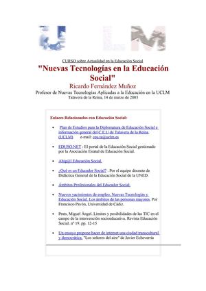 CURSO sobre Actualidad en la Educación Social