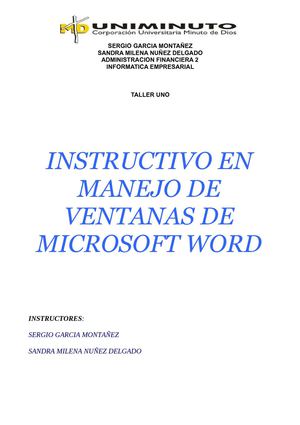 MANEJO DE MICROSOFT WORD