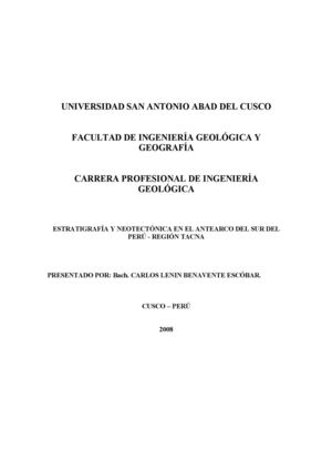 Estratigrafía y Neotéctonica en el antearco del sur del Peru_CLBE