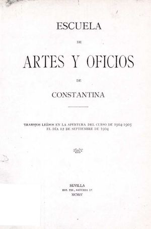 Escuela de Artes y Oficios 1904.