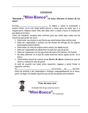 Contrato Mini-Banco