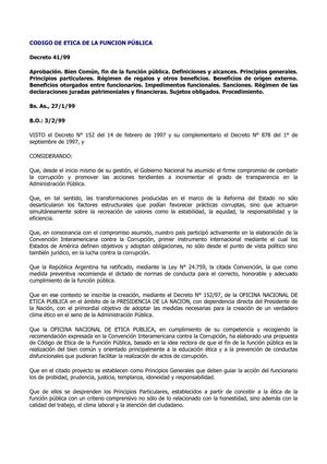 CODIGO DE ETICA DE LA FUNCION PUBLICA