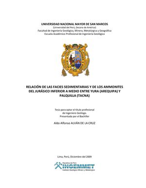 ALVAN A., RELACION DE LAS FACIES SEDIMENTARIAS Y DE LOS AMMONITES