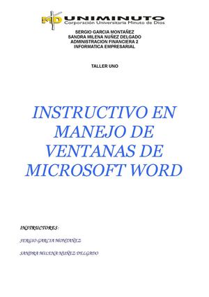 Instructivo manejo ventanas de word