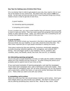 Key Tips For Getting Lots of Article Click Thrus