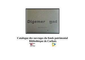 Catalogue des ouvrages du fonds ancien