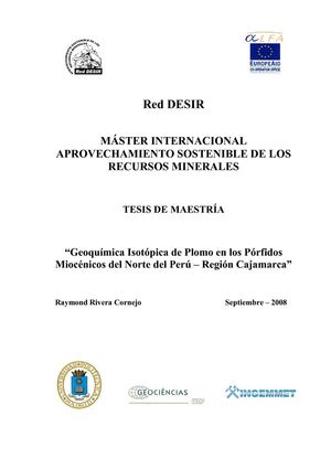 Geoquímica Isotópica de Plomo en los Pórfidos Miocénicos del Norte del Perú