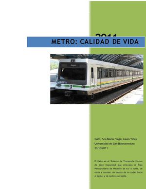 Metro: calidad de vida