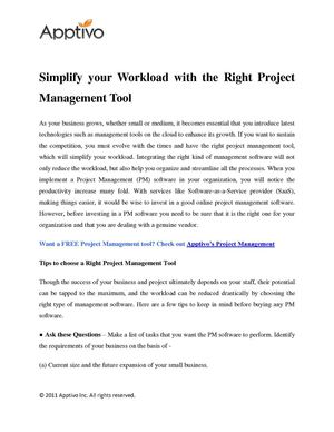 Simplify your Workload with the Right Project Management Tool