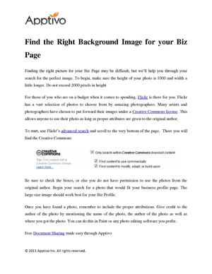Find the Right Background Image for your Biz Page
