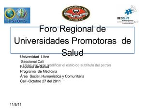 PROMOVIENDO LA  SALUD  DESDE EL PROGRAMA  DE MEDICINA