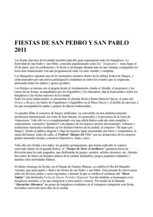 Fiestas Burgos San Pedro y San Pablo