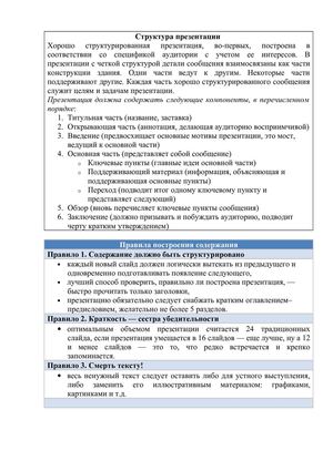 Правила презентации