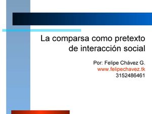 La comparsa como pretexto de interacción social 2011