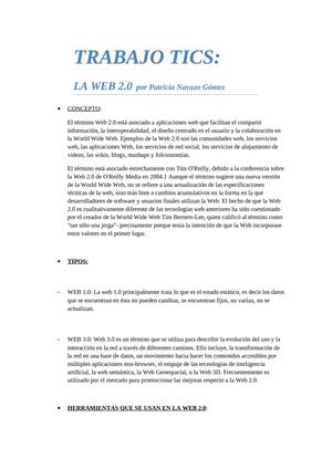 TRABAJO TICS sobre la web 2.0
