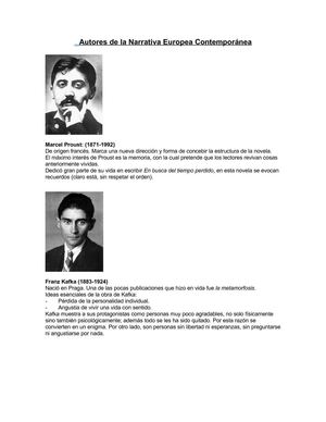 AUTORES DE LA NARRATIVA EUROPEA