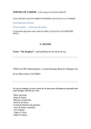 LA TARDOR, 1er de Cicle Inicial