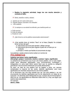 Palabras polisémicas