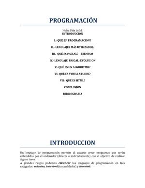 Introducción a la Programación
