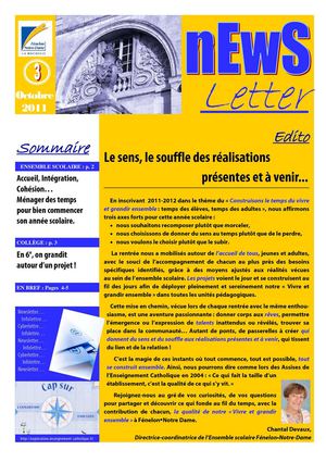Newsletter octobre 2011