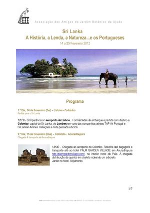 Programa de Viagem Sri Lanka