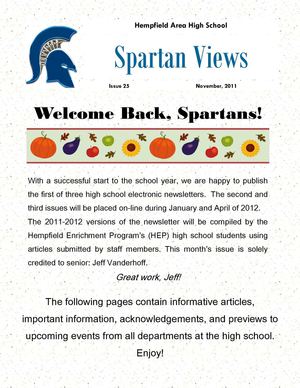 High School Nov 2011 Newsletter