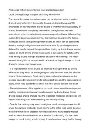 essay on what to write for reckless driving