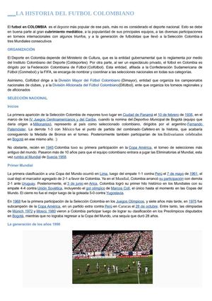 La Historia del fútbol colombiano